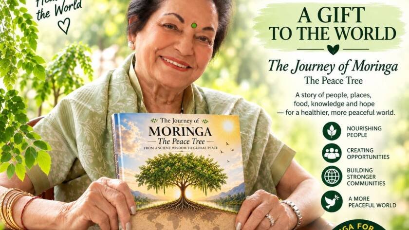 International Moringa Day 14 September 2026 poster: A Gift to the World, The Journey of Moringa by Mohana Gill