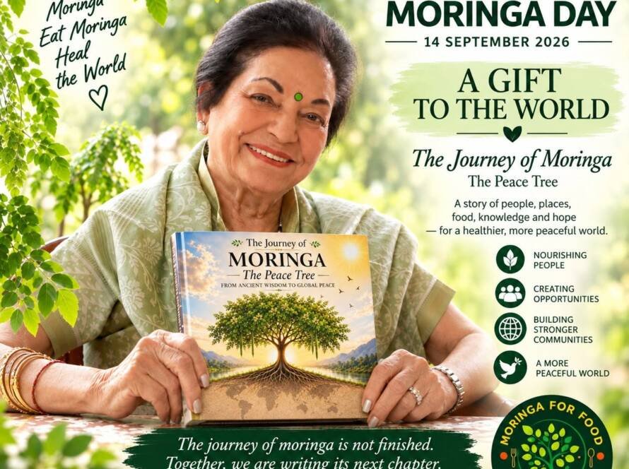 International Moringa Day 14 September 2026 poster: A Gift to the World, The Journey of Moringa by Mohana Gill